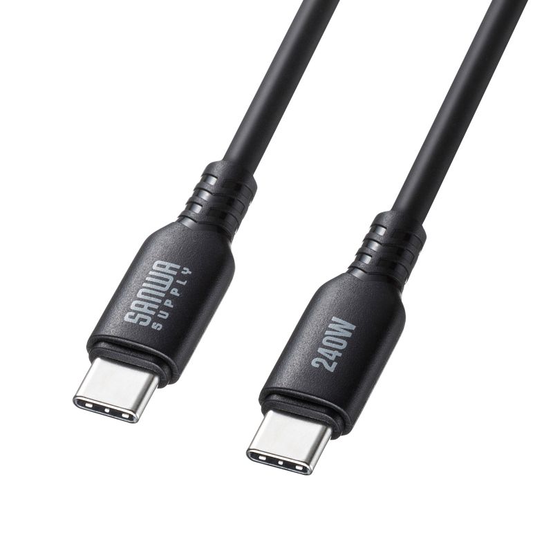USB2.0 Type-C ꥳ󥱡֥PD240W0.5m֥å [KU-CCPES05BK]