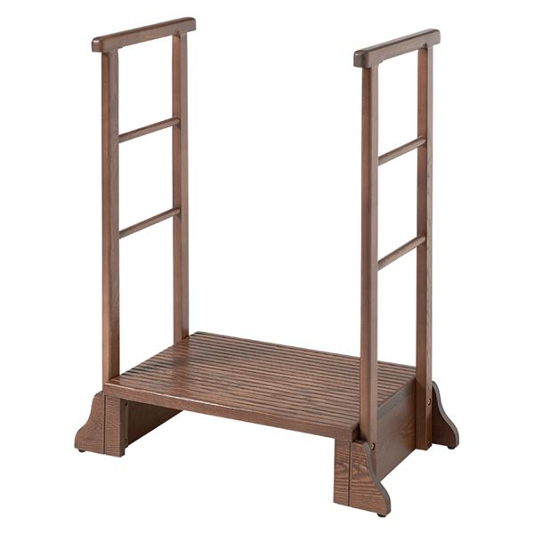 手すり付き玄関踏み台(両側手すり) MFD-6908 両側手すり/ダークブラウン【MFD-6908DBR】