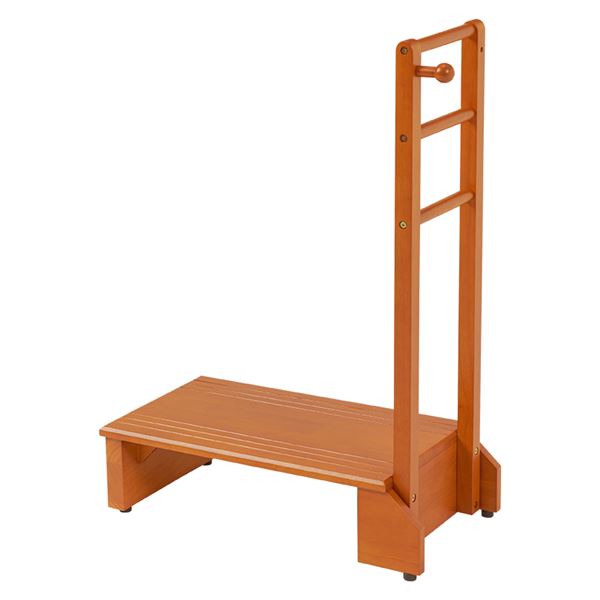 手すり付き玄関踏み台(片側手すり) VH-7938-S 片側手すり【VH-7938LBR-S】