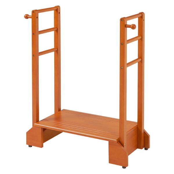 手すり付き玄関踏み台(両側手すり) VH-7938-D 両側手すり【VH-7938LBR-D】