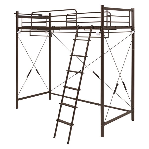 カーテンを取り付けられるロフトベッド　KH-3693 ダークブラウン【KH-3693DBR】