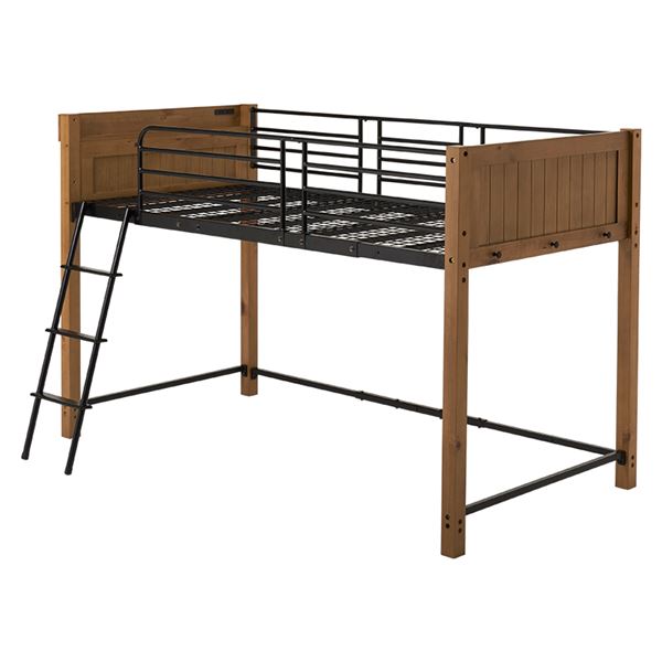 ロフトベッド　MB-5157 ライトブラウン/ブラック【MB-5157LBR】