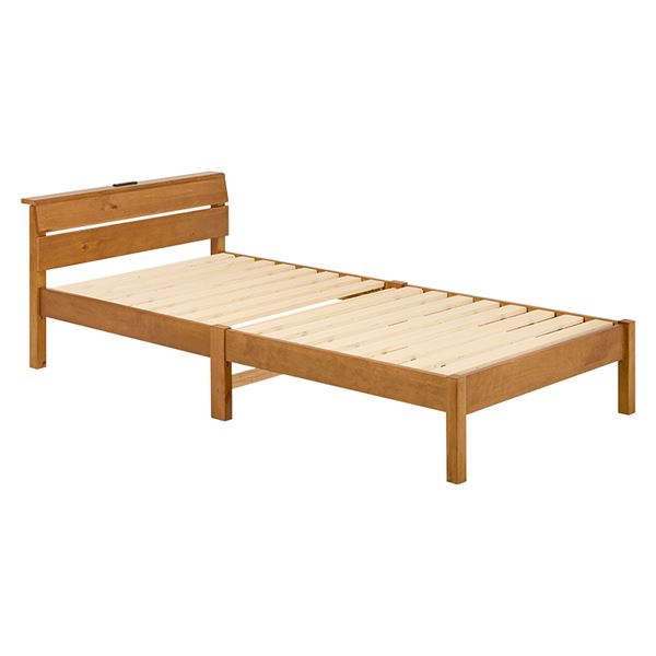 組立簡単 マットレス付シングルベッド　MB-5250S3301 ライトブラウン【MB-5250SLBR3301】