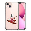 iPhone13mini 側面ソフト 背面ハード ハイブリッド クリア ケース スノーボード 女子 単品
