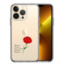 iPhone13 Pro 側面ソフト 背面ハード ハイブリッド クリア ケース 一輪花 5月 カーネーション 単品