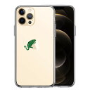 iPhone12 Pro 側面ソフト 背面ハード ハイブリッド クリア ケース カメレオン 2 爬虫類 単品