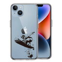 iPhone 14 Plus 側面ソフト 背面ハード ハイブリッド クリア ケース スノーボード 女子2 単品