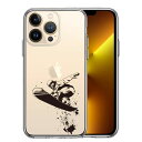 iPhone13 Pro 側面ソフト 背面ハード ハイブリッド クリア ケース スノーボード 女子2 単品