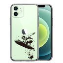 iPhone12mini 側面ソフト 背面ハード ハイブリッド クリア ケース スノーボード 女子2 単品