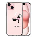 iPhone15 側面ソフト 背面ハード ハイブリッド クリア ケース アリス 帽子屋 単品