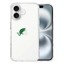 iPhone16 側面ソフト 背面ハード ハイブリッド クリア ケース カメレオン 2 爬虫類 単品