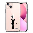 iPhone13 側面ソフト 背面ハード ハイブリッド クリア ケース ゴルフ 2 単品