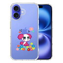 iPhone16 側面ソフト 背面ハード ハイブリッド クリア ケース ポップ な プードル ぷうちゃん 花 単品