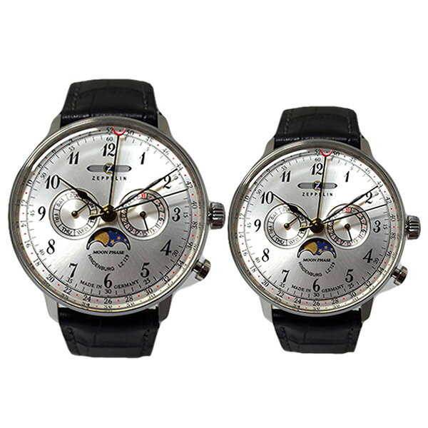 ペアウォッチ ツェッペリン ZEPPELIN 腕時計 メンズ レディース 7036-1 7037-1 ヒンデンブルク クォーツ シルバー ブラック