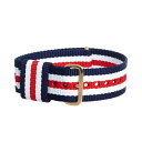 ダニエルウェリントン DANIEL WELLINGTON 替えベルト腕時計用 ラグ幅20mm dw00200002 NATO ブルー ホワイト レッド