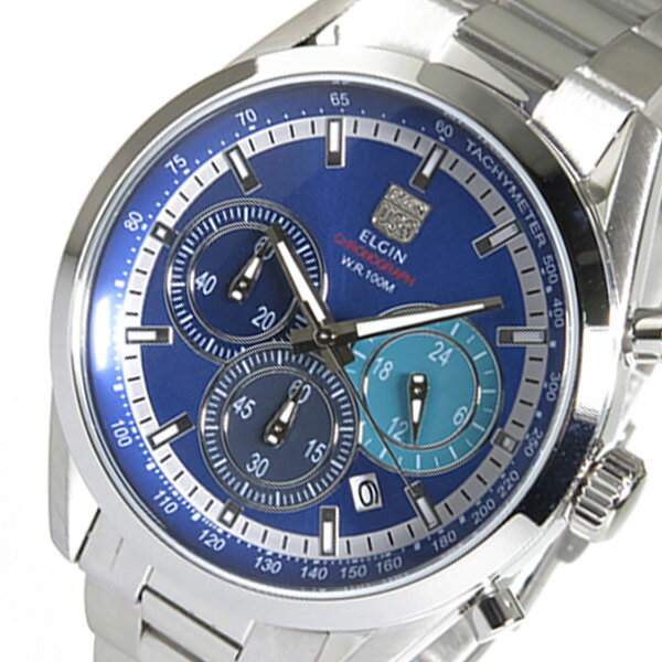 エルジン 腕時計（メンズ） エルジン ELGIN クロノ クオーツ メンズ 腕時計 FK1411S-BL ブルー 国内正規品 ブルー