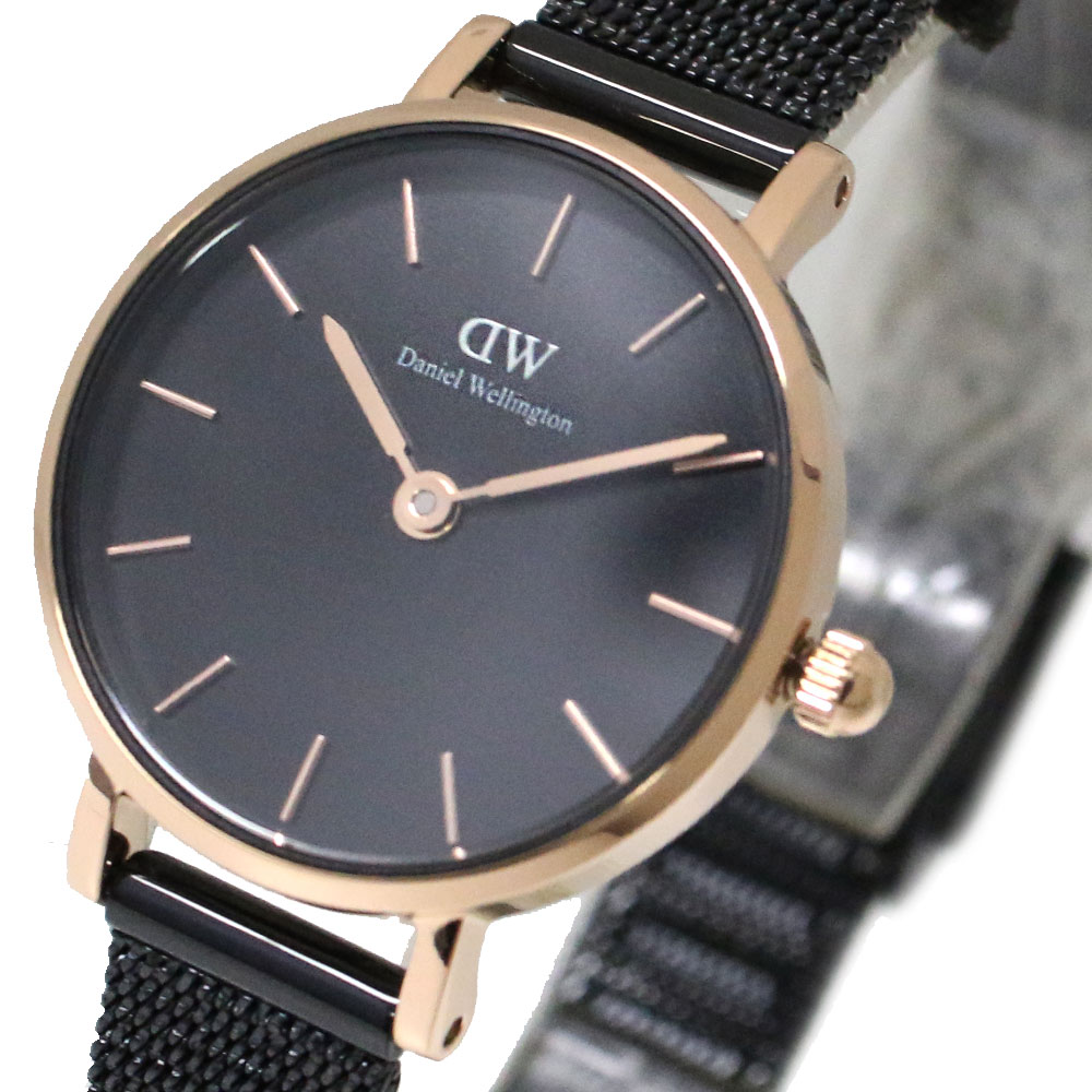 ダニエルウェリントン DANIEL WELLINGTON 腕時計 PETITE PRESSED ASHFIELD 24 ローズゴールド DW00100441 ペティート プレスド アシュフィールド ブラック