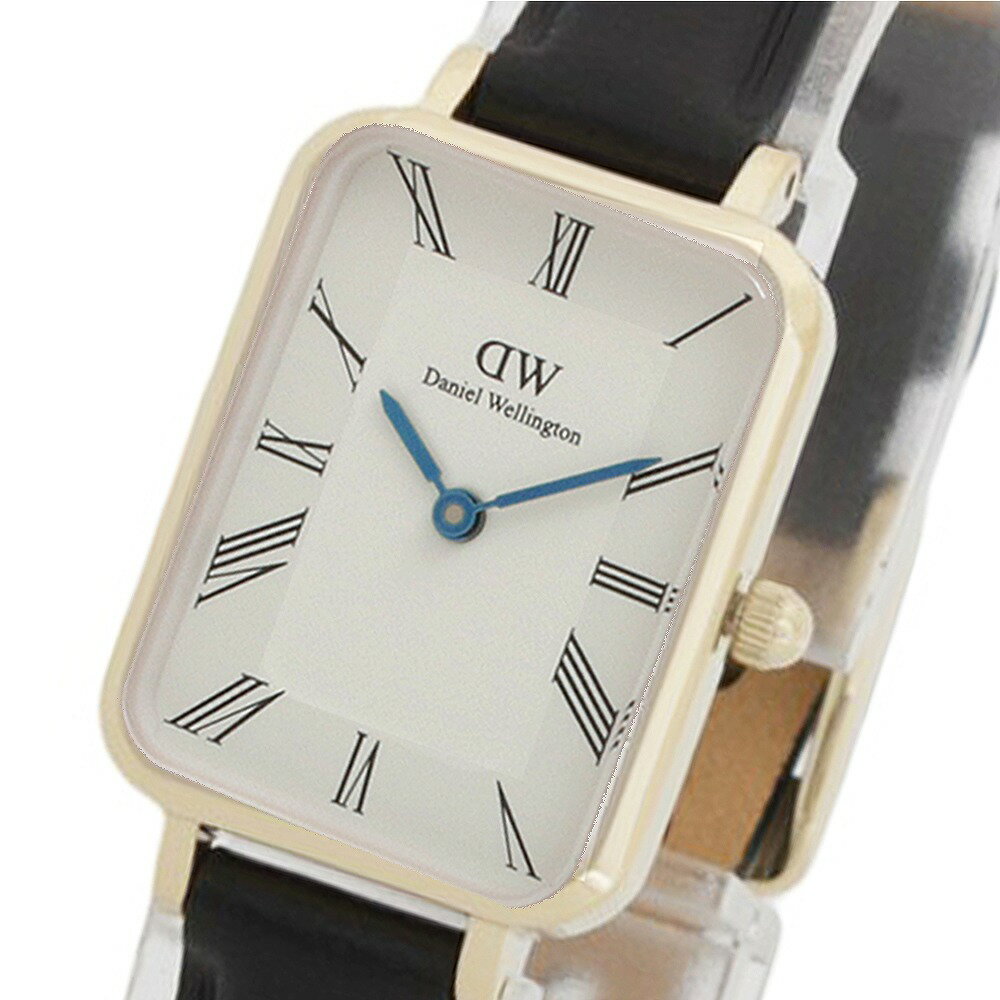 ダニエルウェリントン DANIEL WELLINGTON Quadro Roman Numerals Sheffield Gold DW00100692 腕時計 レディース ホワイト クオーツ ブラック レザー