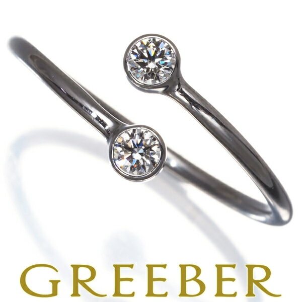 ★ポイント5倍対象商品★ Tiffany&Co. ティファニー リング ダイヤ ダイヤモンド フープ 2P 9.5号 Pt950 Ring 指輪 【中古】BLJのサムネイル