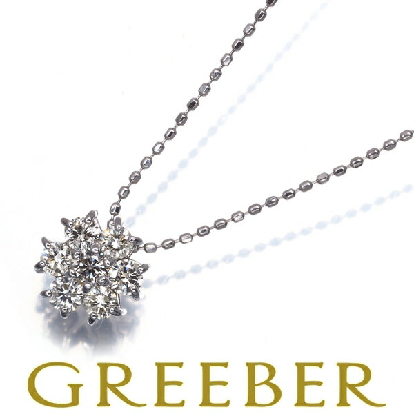 Rakuten - ダイヤ ダイヤモンド 0.50ct フラワー ネックレス K18WG Necklace【中古】GENJ