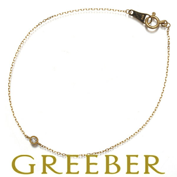 ★ポイント5倍対象商品★ agete アガット ブレスレット ダイヤ ダイヤモンド 0.03ct 一粒 K18YG Bracelet【中古】BLJ