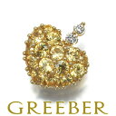 ★ポイント5倍対象商品★ イエローサファイア 0.60ct ダイヤ ダイヤモンド 0.02ct パヴェ ハート ペンダント トップ K18YG Pendant【中古】GENJ