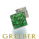 グリーンガーネット 0.62ct ダイヤ ダイヤモンド 0.10ct ミステリーセッティング ペンダント トップ K18WG Pendant【中古】GENJ
