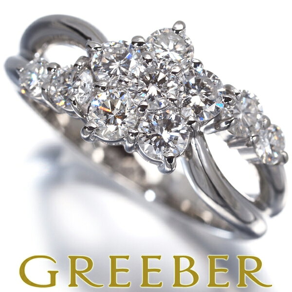 Rakuten - ダイヤ ダイヤモンド 1.01ct フラワー 10P リング Pt900 Ring 指輪 【中古】GENJ