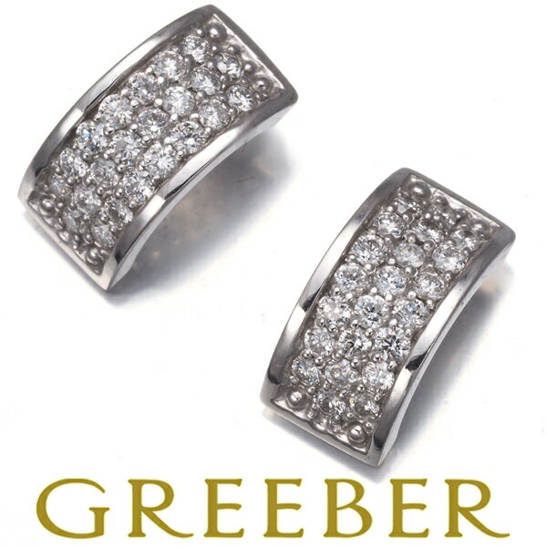 ダイヤ ダイヤモンド 0.30ct/0.30ct パヴェ ピアス K18WG Pierce【中古】GENJ