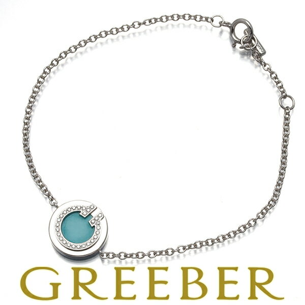 Turquoise - ★ ポイント10倍対象商品 ★ Tiffany&Co. ティファニー ブレスレット ターコイズ トルコ石 ダイヤ ダイヤモンド 0.04ct Tトゥー TWO サークル K18WG Bracelet【中古】BLJ