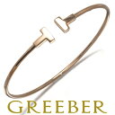 Tiffany&Co. ティファニー ブレスレット Tワイヤー ナロー バングル K18PG Bracelet【中古】BLJ