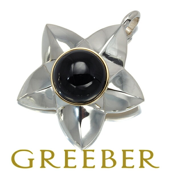 ★スーパーSALE特別価格★ Tiffany&Co. ティファニー ペンダント トップ オニキス スター シルバー 925/K18YG Pendant【中古】BLJ