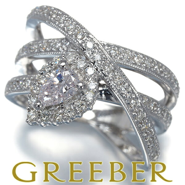 Rakuten - ピンク&クリアダイヤ ダイヤモンド 0.329ct I1/0.27ct ペアシェイプカット リング K18WG ソーティング Ring 指輪 【中古】GENJ