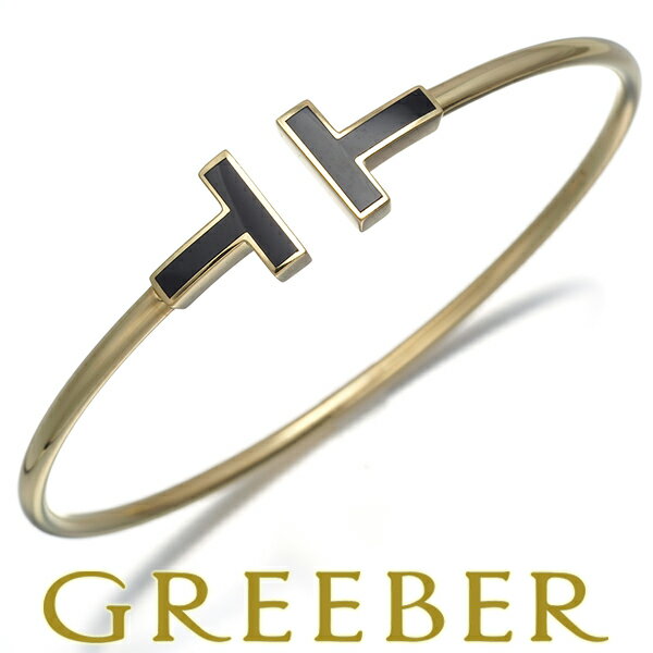 Tiffany Co. ティファニー ブレスレット オニキス Tワイヤー バングル K18YG Bracelet【中古】BLJ