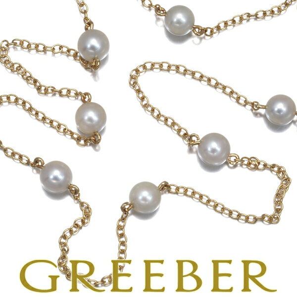 Rakuten - Tiffany&Co. ティファニー ネックレス パール 真珠 5.0-5.3mm ステーション K18YG Necklace【中古】BLJ