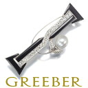 パール 真珠 オニキス ダイヤ ダイヤモンド 帯留め Pm 【中古】GENJ