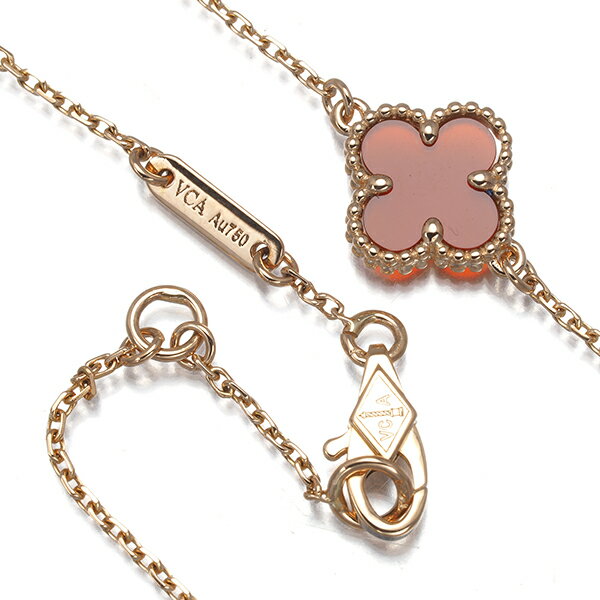 Van Cleef & Arpels ヴァンクリーフ&アーペル ブレスレット カーネリアン スウィートアルハンブラ K18PG 保証書/未修理証明書 Bracelet【中古】BLJ