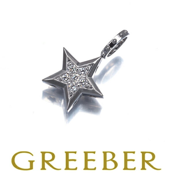 Diamond - ダイヤ ダイヤモンド 0.08ct スター パヴェ ペンダント トップ K18WG Pendant【中古】GENJ