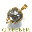 ダイヤ ダイヤモンド 3.64ct/0.06ct 艶消し スクエア ペンダント トップ K18YG Pendant【中古】GENJ
