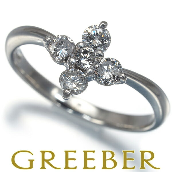 [Must-Get! First-Come, First-Served Coupon up to 40,000 Yen!] Diamond 0.51ct Flower Ring (Brand Unknown) Pt900 Ring [Used] GENJ