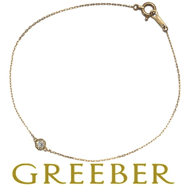 ★ポイント5倍対象商品★ AHKAH アーカー ブレスレット ダイヤ ダイヤモンド ティア 一粒 K18YG Bracelet【中古】BLJ