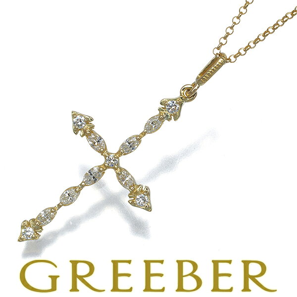 ★ポイント10倍対象商品★ AHKAH アーカー ネックレス ダイヤ ダイヤモンド 0.26ct トランシアクロス K18YG Necklace【中古】BLJ