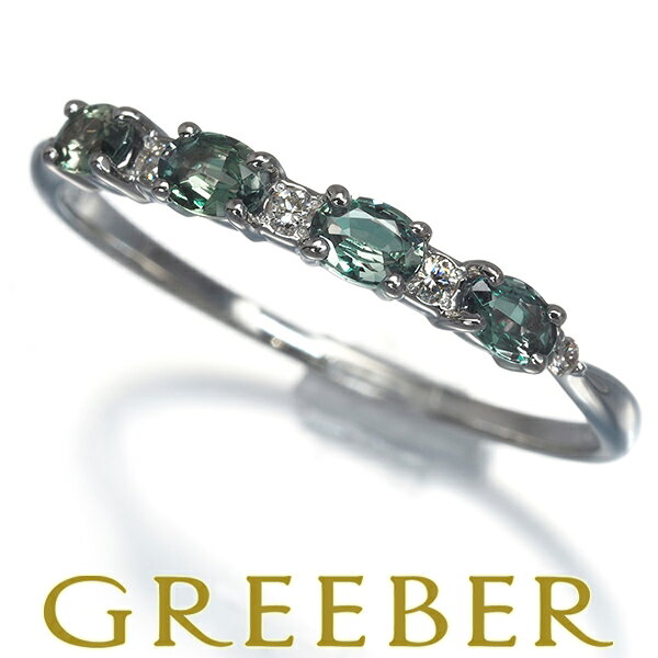 Alexandrite - ★ポイント5倍対象商品★ QVC リング アレキサンドライト 0.40ct ダイヤ ダイヤモンド 0.04ct 18号 Pt950 保証書 Ring 指輪 【中古】BLJ/GENJ