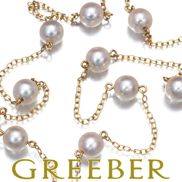 ★ポイント5倍対象商品★ MIKIMOTO ミキモト ネックレス パール 真珠 5.5mm ステーション K18YG Necklace【中古】BLJのサムネイル