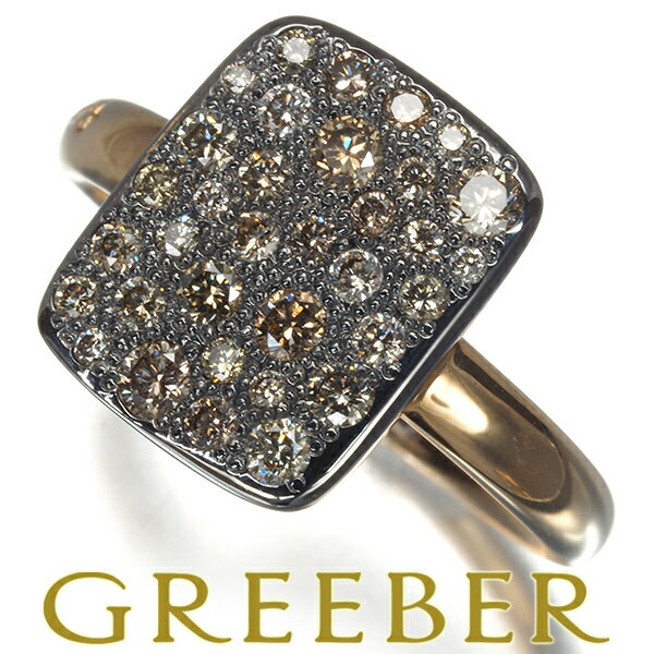 ★ポイント5倍対象商品★ Pomellato ポメラート リング ブラウンダイヤ ダイヤモンド サッビア 56号 K18PG/ブラックコーティング Ring 指輪 【中古】BLJのサムネイル