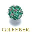エメラルド 0.58ct ダイヤ ダイヤモンド 0.16ct サークル ペンダント トップ K18WG Pendant【中古】GENJ