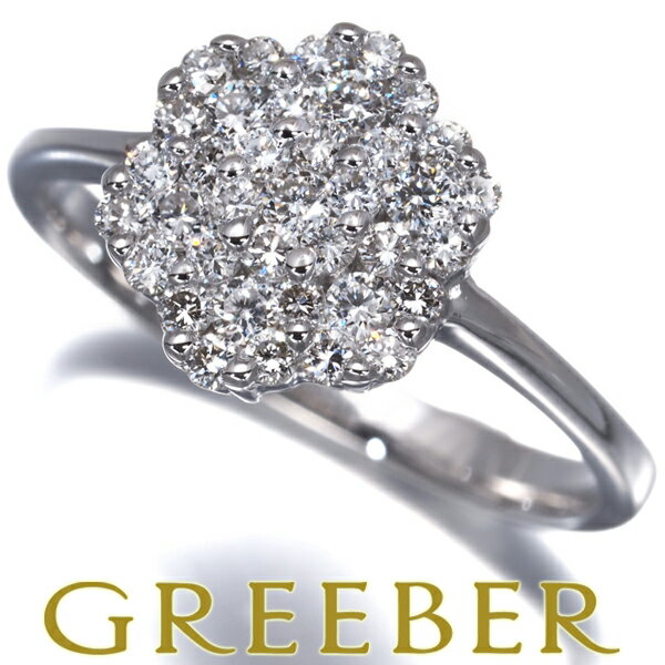 Rakuten - ダイヤ ダイヤモンド 0.50ct パヴェ フラワー リング K18WG Ring 指輪 【中古】GENJ