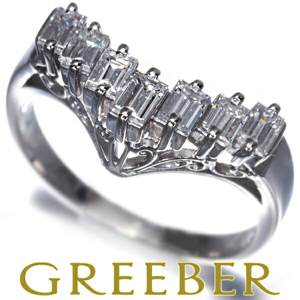 Rakuten - TASAKI タサキ リング ダイヤ ダイヤモンド 0.73ct バゲットカット V字 クラシック 12号 Pt900 Ring 指輪 【中古】BLJ