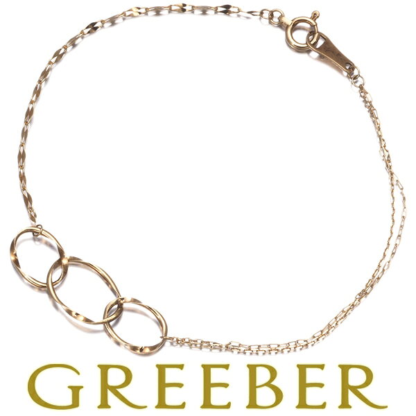 1日スタート！【要獲得！先着順最大3万円クーポン！】agete アガット ブレスレット サークル ペタル アズキ チェーン K10YG Bracelet【中古】BLJ