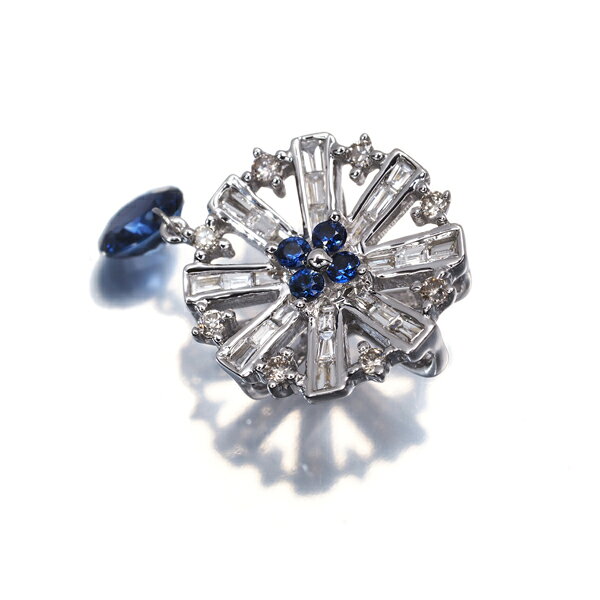 グリーバーのサファイア 0.25ctダイヤ ダイヤモンド ペンダント トップ K18WG Pendant【中古】GENJ 大幅値下げ品｜アングル2